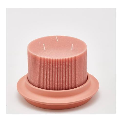 Edg Candela con piatto (15x10cm) DORICA Rosa 613701 50