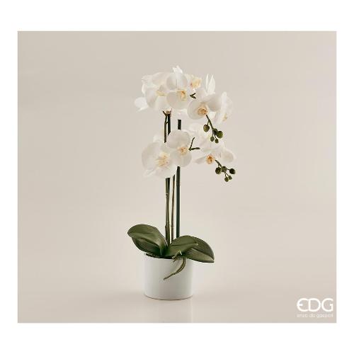 Edg Pianta artificiale Orchidea vaso white 214267 10 (55 cm)