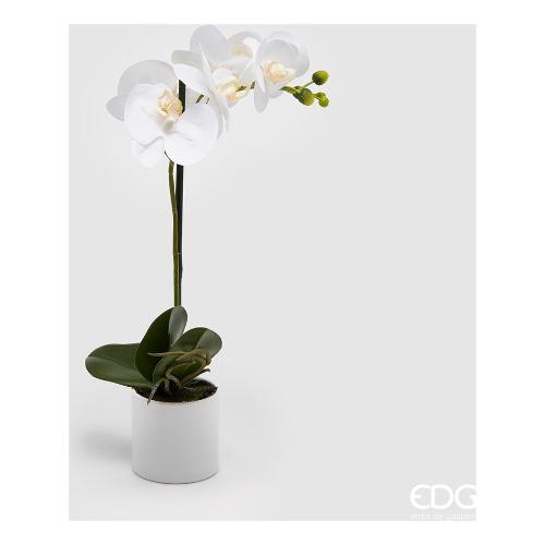 Edg Pianta artificiale Orchidea vaso white 214184 10 (40 cm)