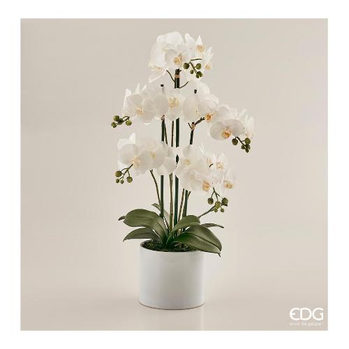 Edg Pianta artificiale Vaso orchidea 5 steli white 214268 10