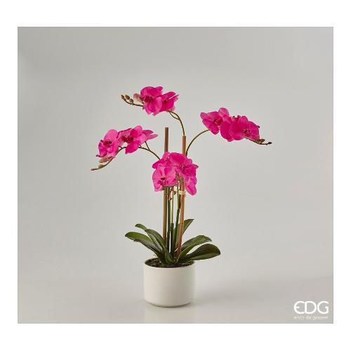 Edg Pianta artificiale Vaso orchidea fuxia 214027 59 (39 cm)