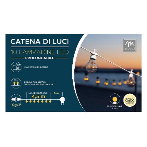 Mercury Catena luminosa HOME & GARDEN Warm white Bianco (450 cm) 38033 10 luci - LED