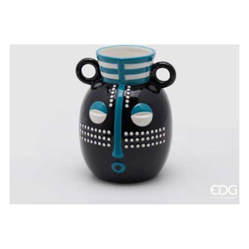 Edg Vaso Ceramica (20x16cm) AFRICA Nero e Turchese 017289 85