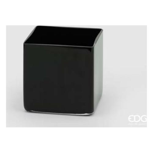 Edg Vaso Vetro (12x12x12cm) Cubo Nero 106442 90