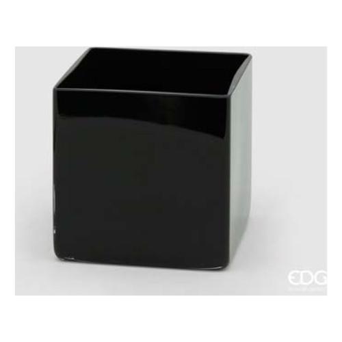 Edg Vaso Vetro (15x15x15cm) Cubo Nero 109933 90