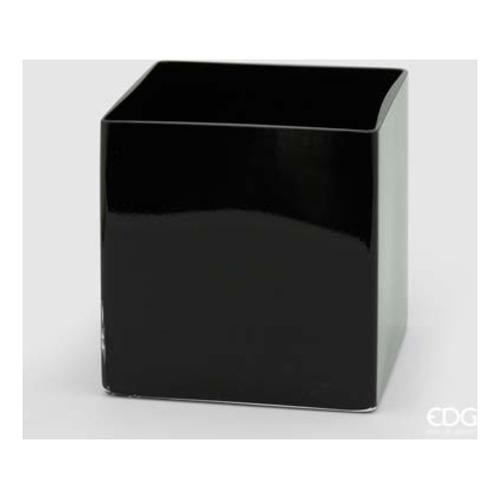 Edg Vaso Vetro (20x20x20cm) Cubo Nero 109934 90