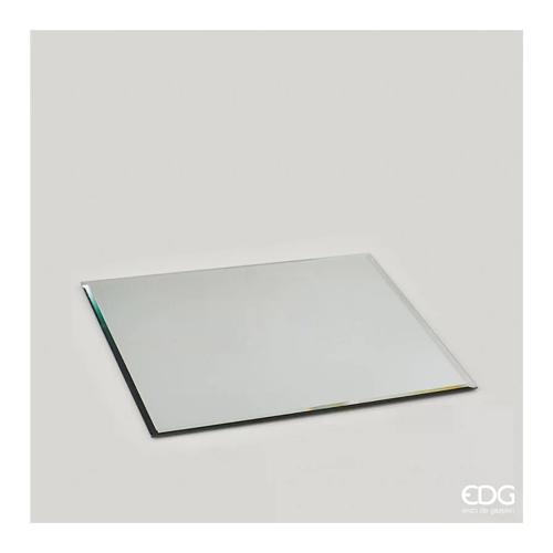 Edg Piatto decorativo Vetro (20x20cm) base specchio Silver 102201 02