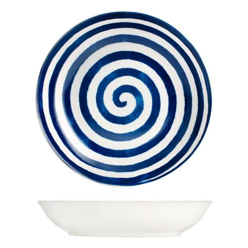 H&H Piatto fondo Porcellana (21cm) GRAPHIC Rigato blu 9647302