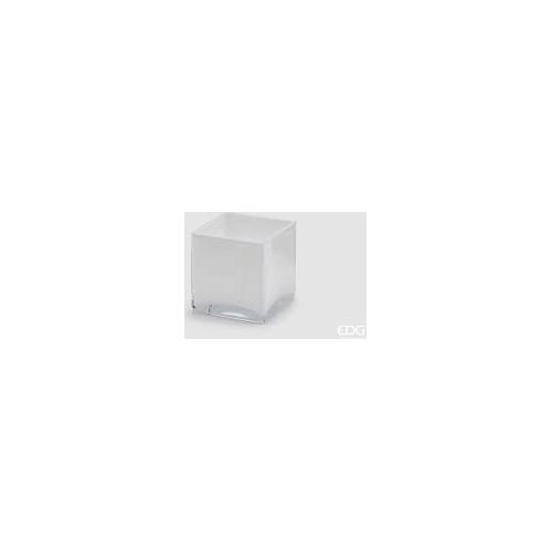 Edg Vaso Vetro (12x12x12cm) Cubo Bianco 106442 10