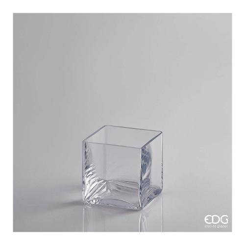 Edg Vaso Vetro (12x12x12cm) Cubo Trasparente 106442 00