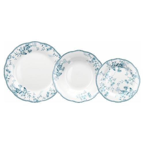 Tognana Servizio piatti Porcellana 18 pz GARDENIA Bianco e Azzurro CV070185973