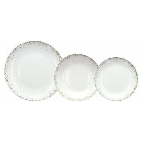 Tognana Servizio piatti Porcellana 18 pz ASTRID Bianco e Beige MC070185970