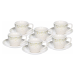 Set tazzine caffè 6pz ZENITH Con Piattino Bianco e Nero 80ml