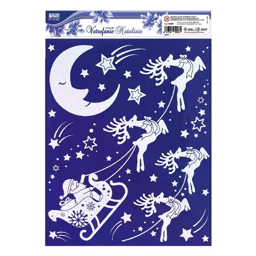 Lebez Vetrofania Natale Babbo Natale Assortito 81357