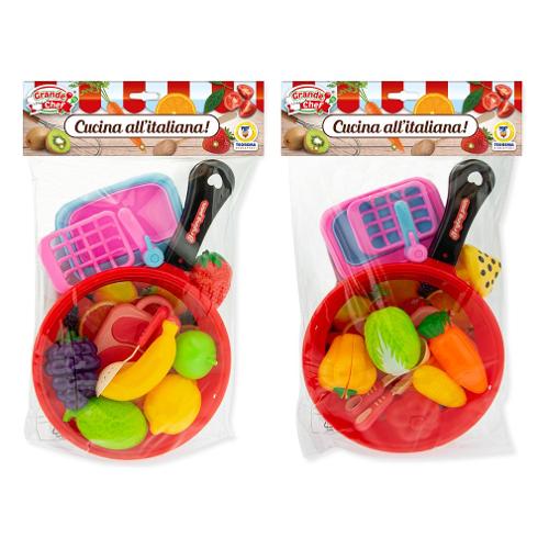 Playset cucina GRANDE CHEF Frutta e Verdura con padella Assortito 68131