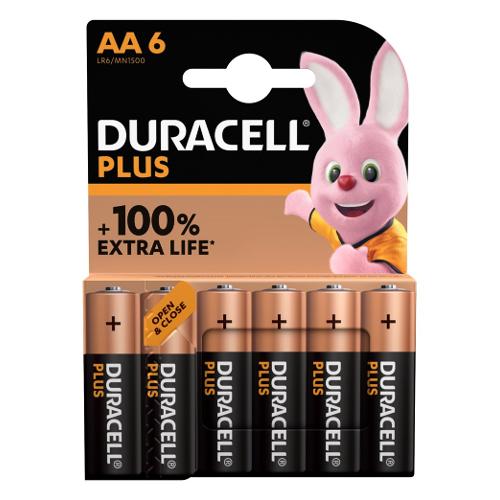Duracell Batteria Stilo AA Alcalina PLUS 6pz DU0141