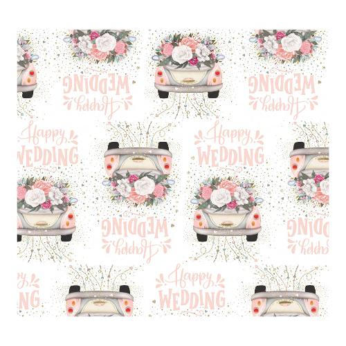 Marpimar Foglio carta regalo Happy Wedding Bianco e Rosa (100x70 cm) ERAC52