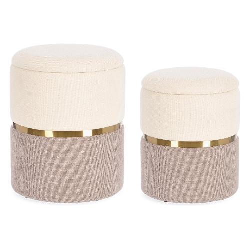 Bizzotto RADINKA Set pouf Bianco e Rosa