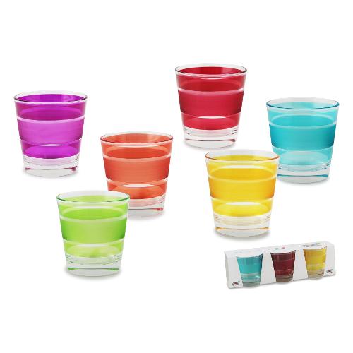 Cve Set bicchieri Acqua 3 pz Vetro (8,5x8,5cm) FASCE SESTRIERE Assortito 703466