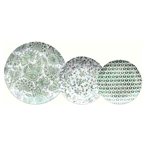 Andrea Fontebasso Servizio piatti Porcellana 18 pz Floris 2813 MOON Verde e Bianco MN070182813