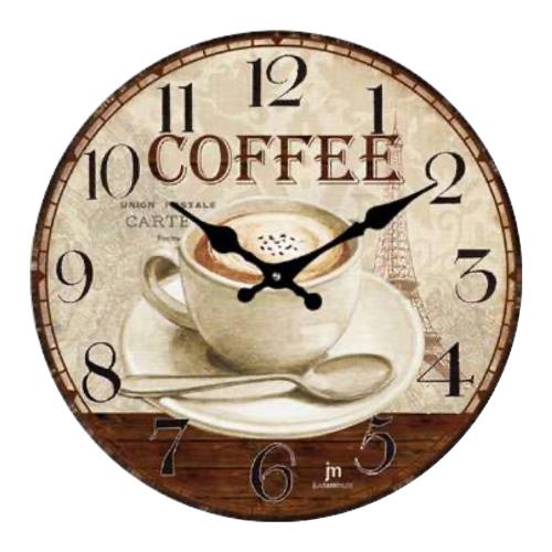 Lowell Orologio da parete (33,5cm) Old Coffe JUSTAMINUTE Marrone 14858