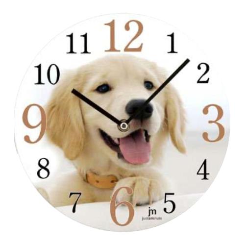 Lowell Orologio da parete (33,5cm) Cane JUSTAMINUTE Bianco 14846
