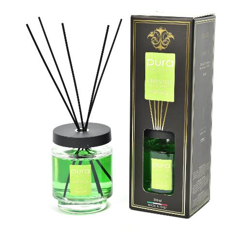 Profumatore con stick diffusori Logan PURA 500 ml essenza lime e basilico  08293