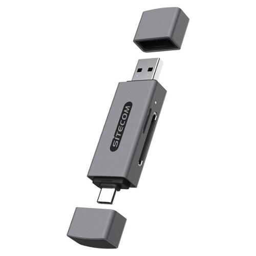 Lettore schede memoria SD e MicroSD USB C Card Reader UHS I Grey