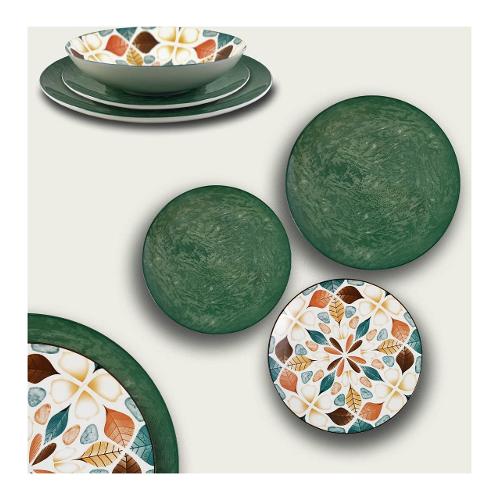 Ar.Ca. Servizio piatti Porcellana 18 pz FLORI Green 58125