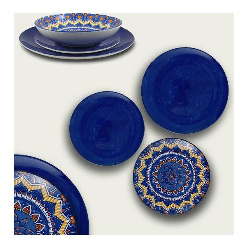 Ar.Ca. Servizio piatti Porcellana 18 pz KYOTO Blu 58128