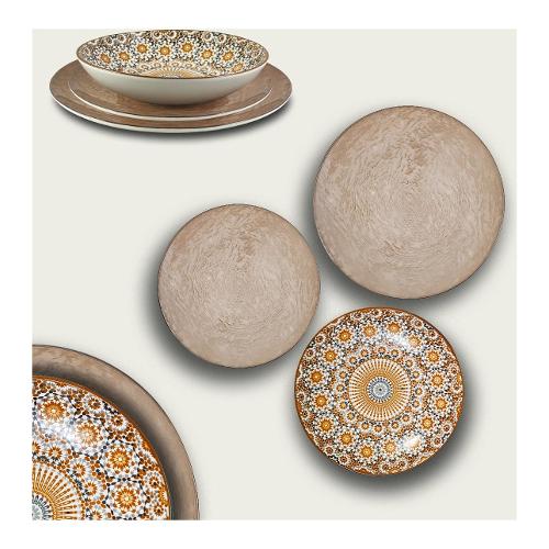 Ar.Ca. Servizio piatti Porcellana 18 pz KYOTO Beige 58132