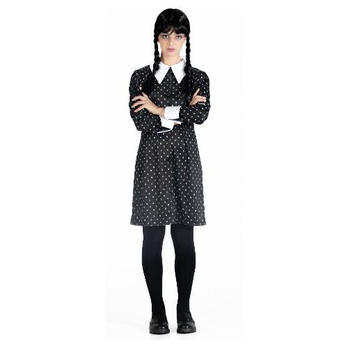 Costume carnevale MERCOLEDI' ADDAMS Uniforme scolastica M taglia 5-7 anni  1000158