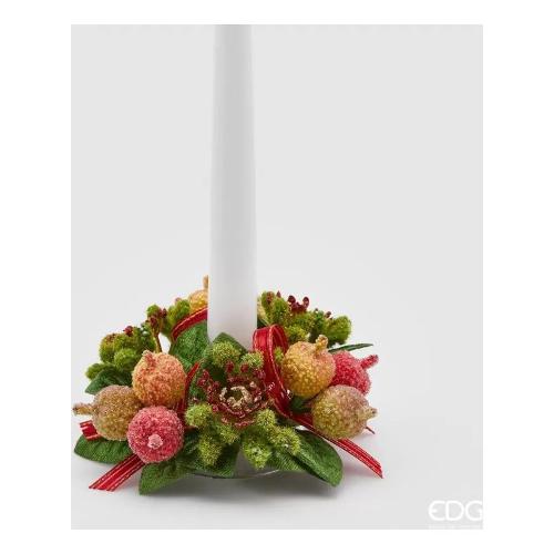 Edg Corona natalizia (12 cm) Girocandela Meline Glitter 685205 42