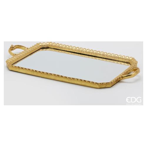 Edg Vassoio con specchio Metallo (56x30cm) GOLD Oro anticato 714333 01