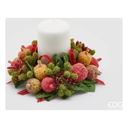 Edg Corona natalizia (15 cm) Girocandela Meline Glitter 685206 42