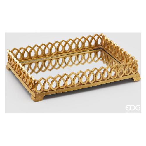 Edg Vassoio con specchio Metallo (40x30cm) GOLD Oro anticato 714815 01