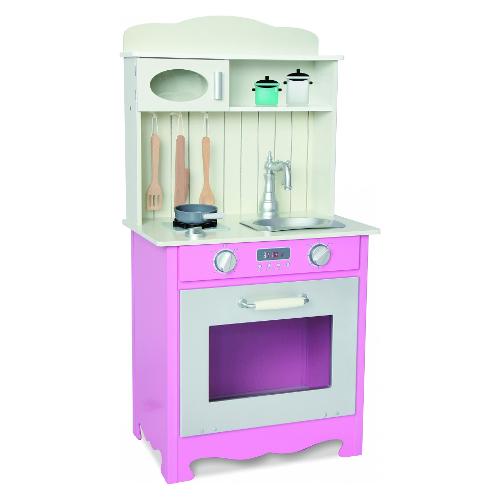 Odg Cucina giocattolo con accessori (48x30x94cm) Rosa e Bianco ODG028