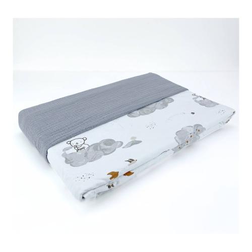 Baby Idea Coperta lettino Jersey  e Mussola 100% Cotone (135x110cm) Koala grigio MLKG