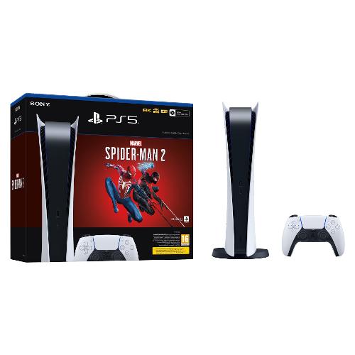 Sony Interactive Console videogioco PLAYSTATION 5 Bundle PS5 Digital Marvel’s Spider Man 2 White 1000039704
