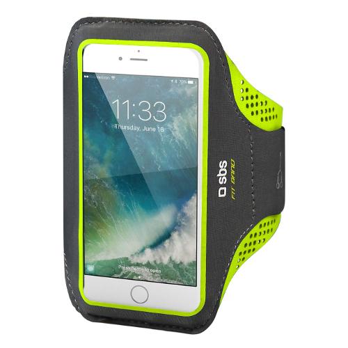 Sbs Fascia da braccio RUNNER Sport Fit Case Black e Lime TESPORTFITBANDXXLK