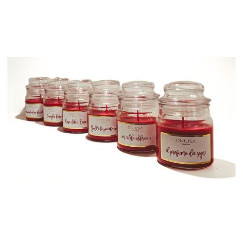 Oniusa Candela profumata Frasi assortite ROSSO Assortito ECM02