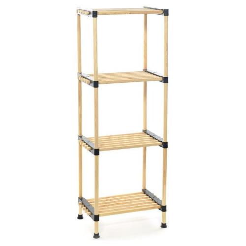 Mercury Scaffale componibile 4 ripiani ad incastro (40x28x106cm) natural 96719