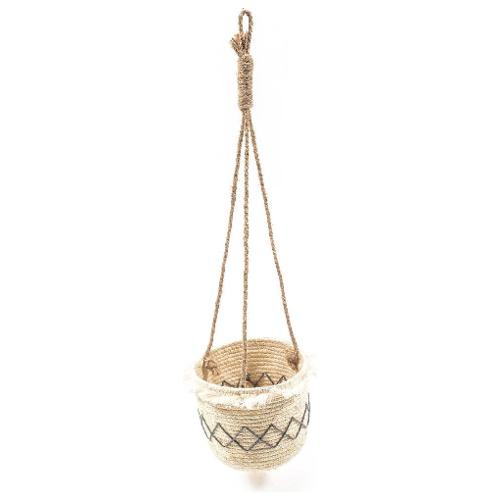 Mercury Porta vaso cesto appendibile Natural decorato (18x70 cm) 04358