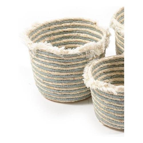 Mercury Porta vaso cesto Grigio e Beige (22x17 cm) 04419