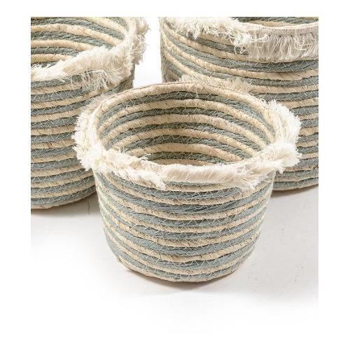Mercury Porta vaso cesto Grigio e Beige (19x14 cm) 04419