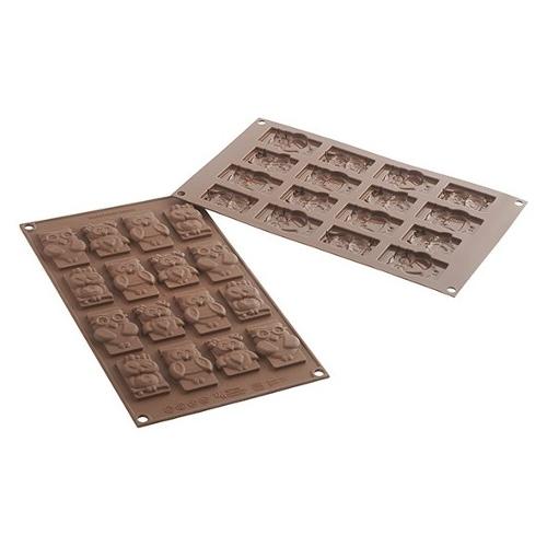 Silikomart Stampo Silicone Cioccolatini 16P Funny Owls (30x17,5cm) 26 199 77 0065