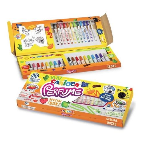 Pennarelli profumati da disegno 30 pz Special box con stickers PERFUME  colori assortiti 43530