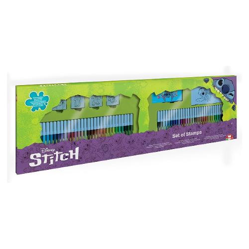 Multiprint Set pennarelli e timbri disegno sezione tonda 60 pz tratto Fine DISNEY STITCH colori assortiti 81342