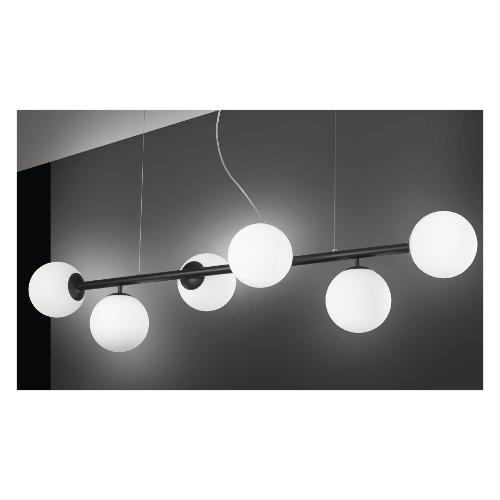 Silux Sospensione FLORIDA 6L Nero (130x33cm) 1970 435 6 luci - E14 - Max 240W