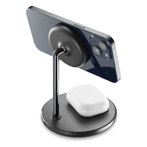 Cellular Line Caricabatterie MAGSAFE Mag Duo Black 7,5W MAGSF2IN1WIRK